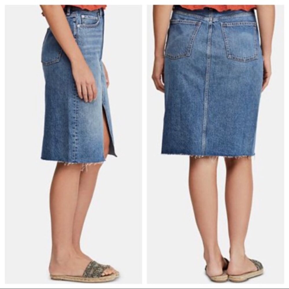 Free People Suzanne Midi Denim Skirt - Picture 2 of 7